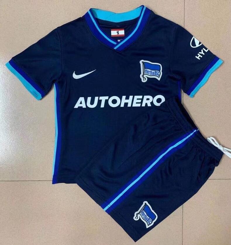 2021/22 Hertha Kids Away Soccer Kits Shirt With Shorts